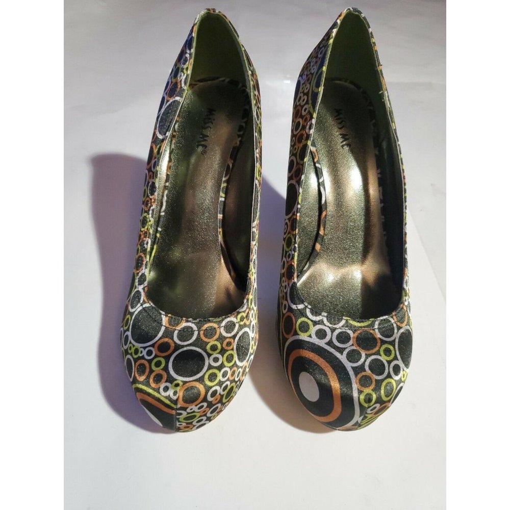 Miss Me Womens Shoes 7.5  Circle  Eiffel-5 Slip On Stiletto Heels Round Toe